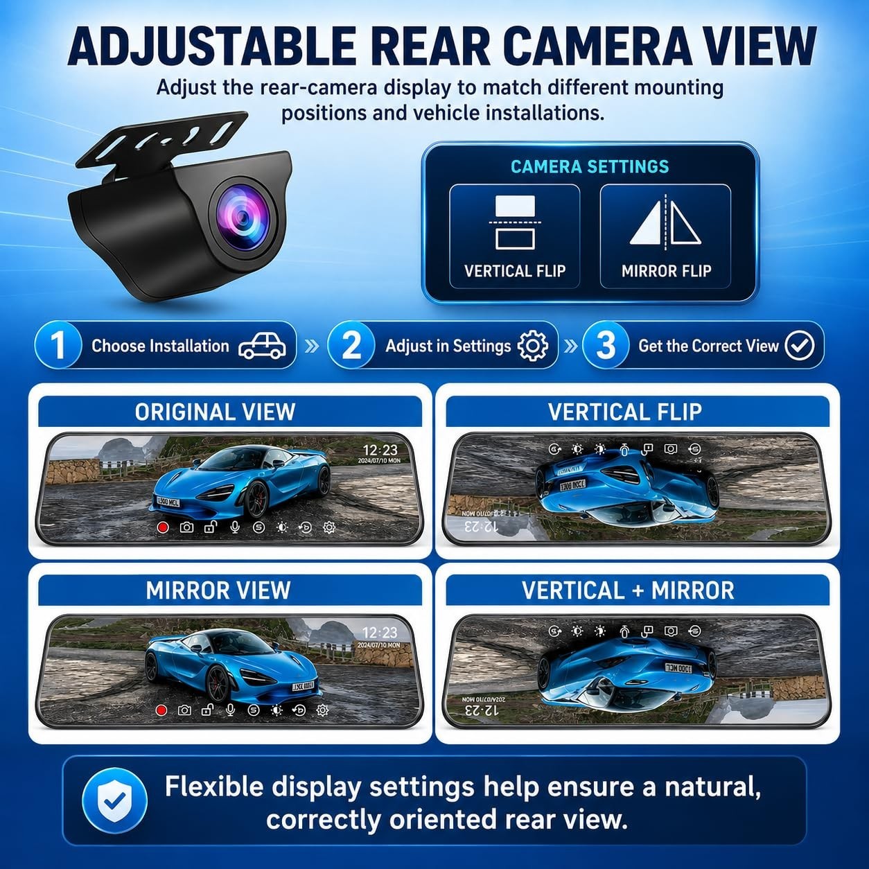 4K Dual Dash Camera for Car – Front & Rear View, Wi-Fi, Night Vision, G-Sensor,