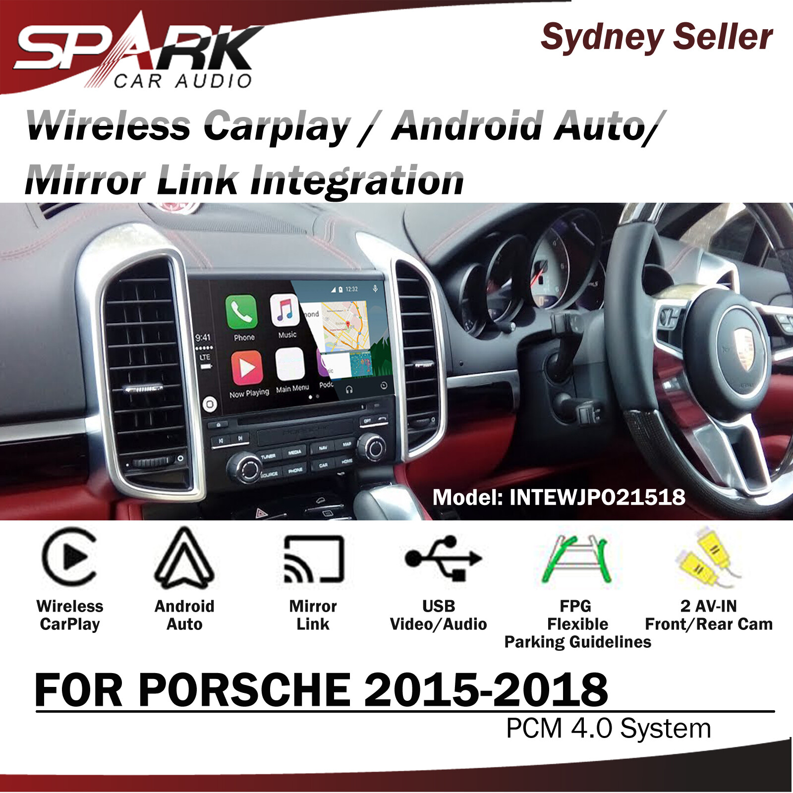 WIRELESS CARPLAY ANDROID AUTO MIRROR LINK INTEGRATED FOR PORSCHE PCM 4.0 2015-18