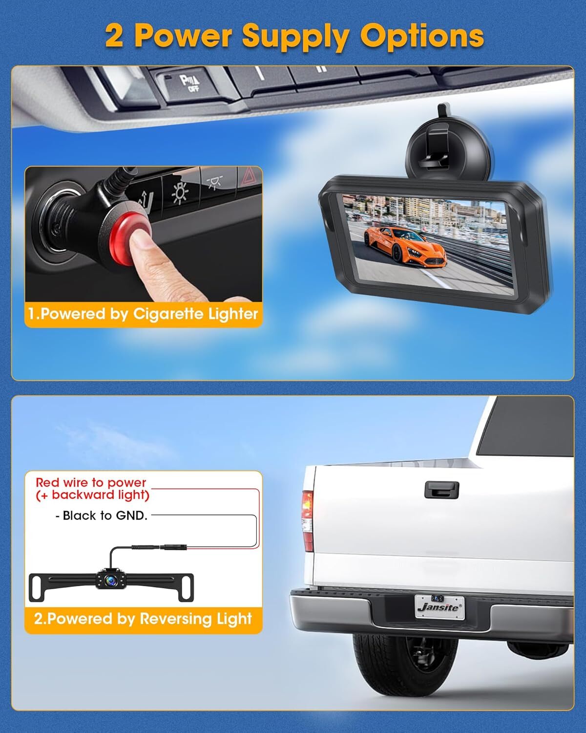5″ AHD 1080P Back Up Reverse Camera Cars System 140° Wide Angle IP68 Truck