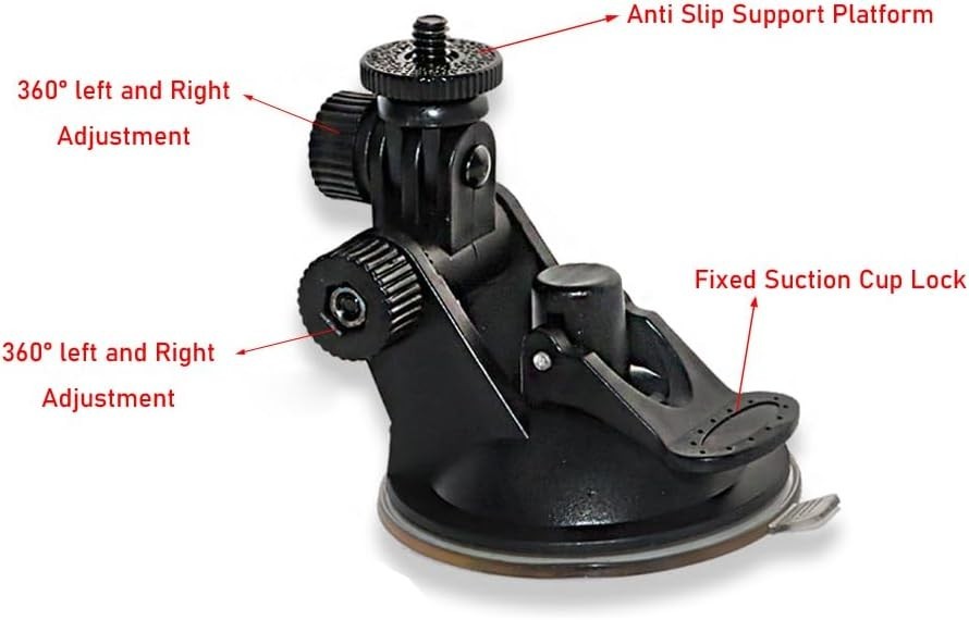 Mini Portable 2 Pack Windshield Dash Cam Suction Cup Holder Adjustable Setup