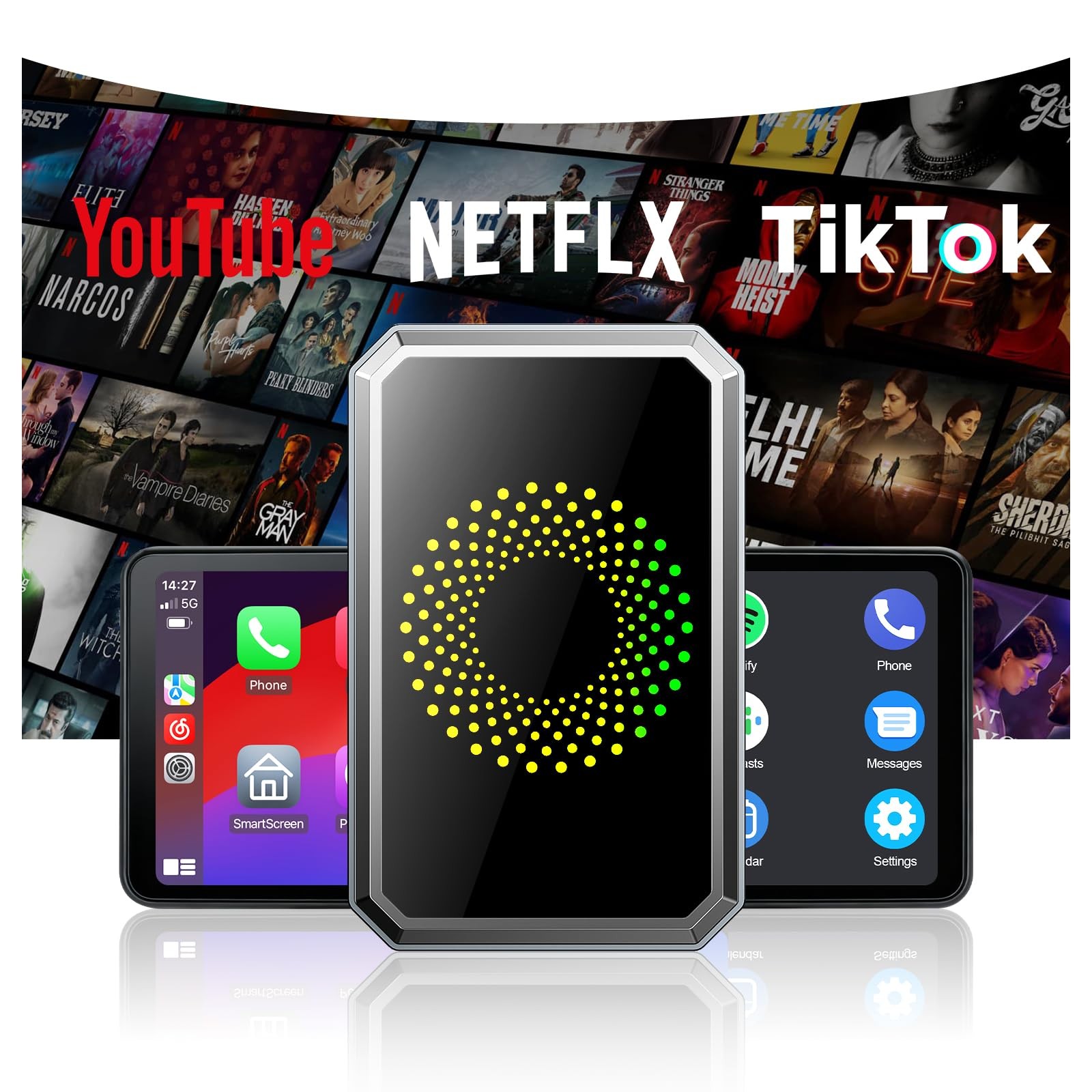 3-in-1 Wireless Carplay Adapter Magic AI Box with YouTube TikTok APPs Upgrade…