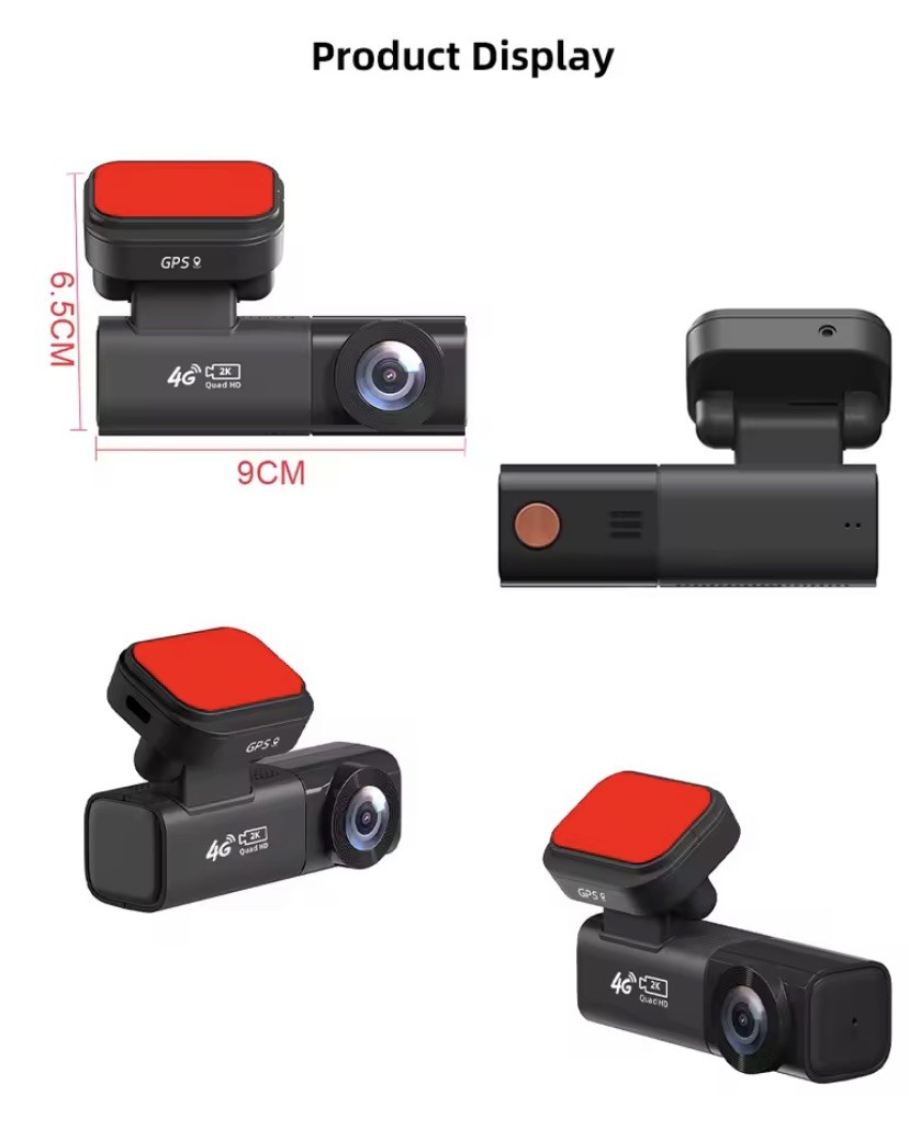 E-ACE 2K 4G Live Dashcam Optional1080P Rear Dual Cam Record GPS Remote
