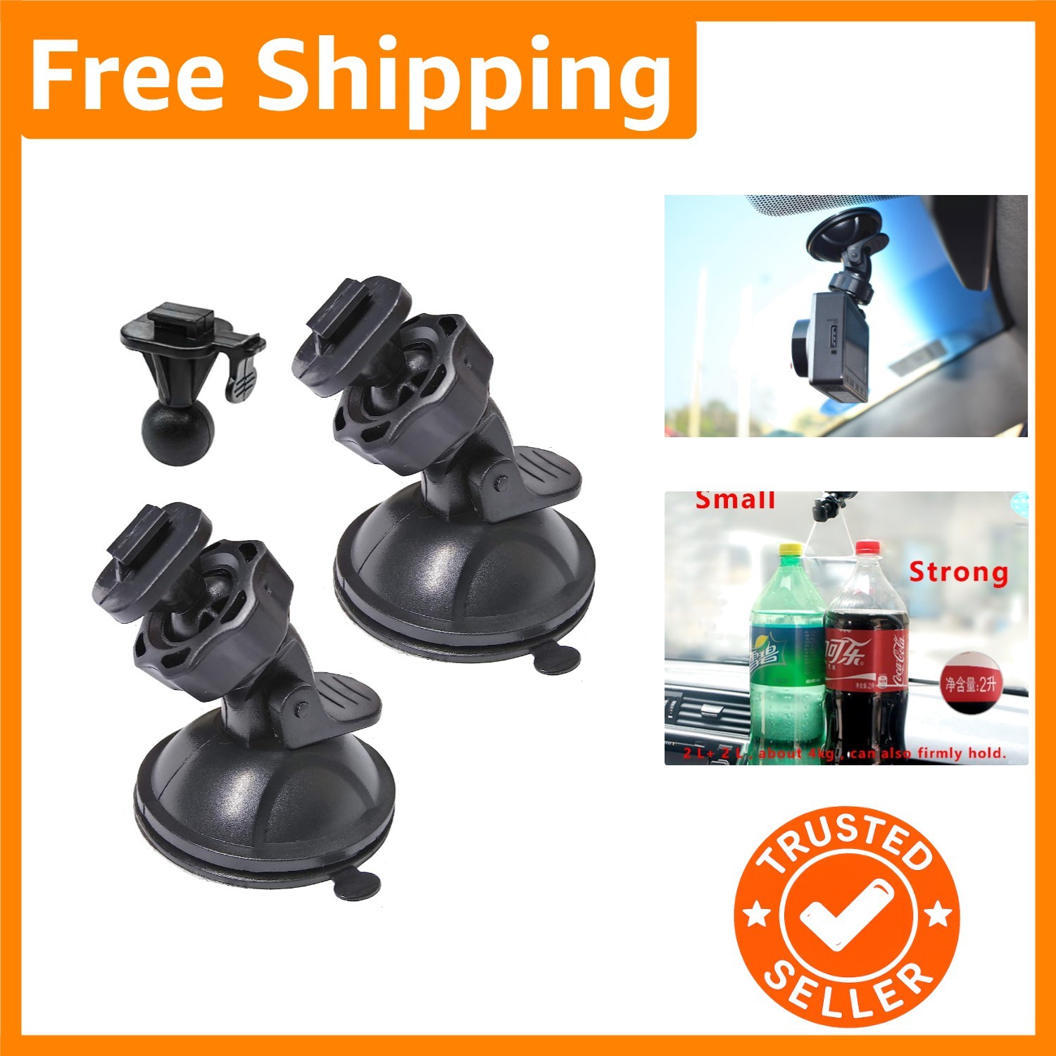 Suction Cup Mount for Yi Dash Cam 2.7′, Uniden Dashcam, Black Box G1w Dash Ca…
