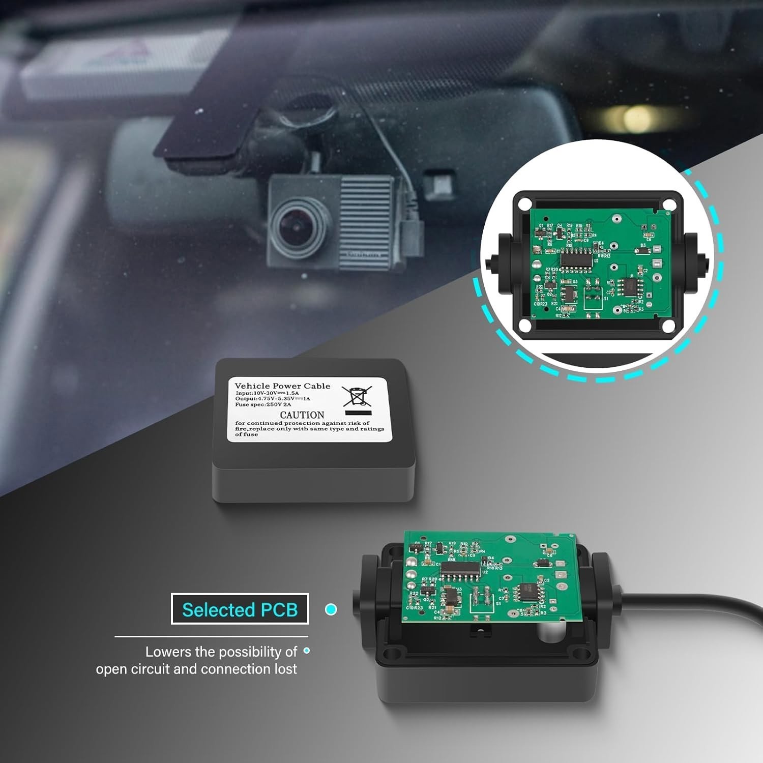 010-12530-03 Parking Mode Cable w Micro-USB Connector Fit Garmin Dash Cams 45/46