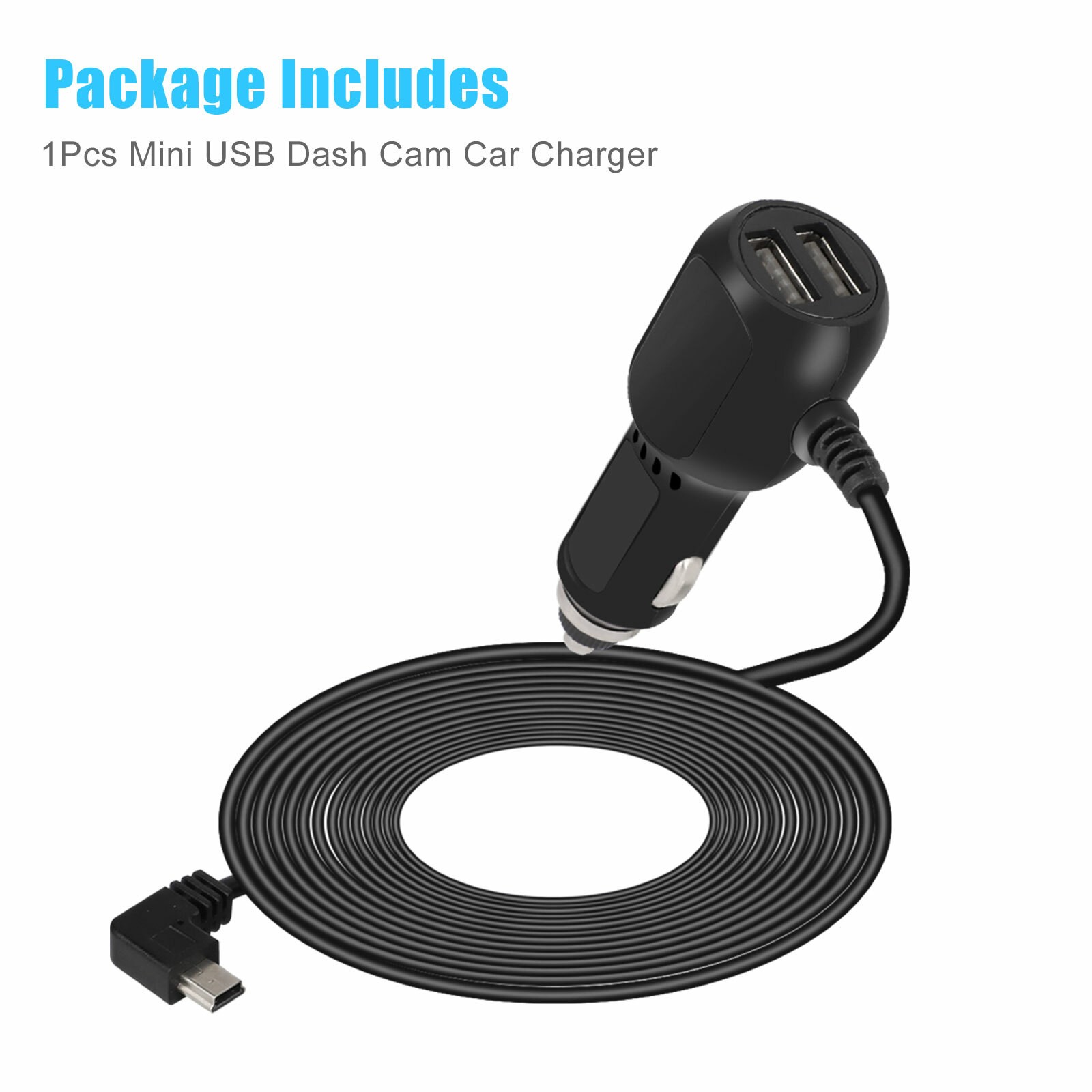 3.5M Dash Cam Car Charger Mini USB Cable Power Cord Supply for DVR Camera GPS xx
