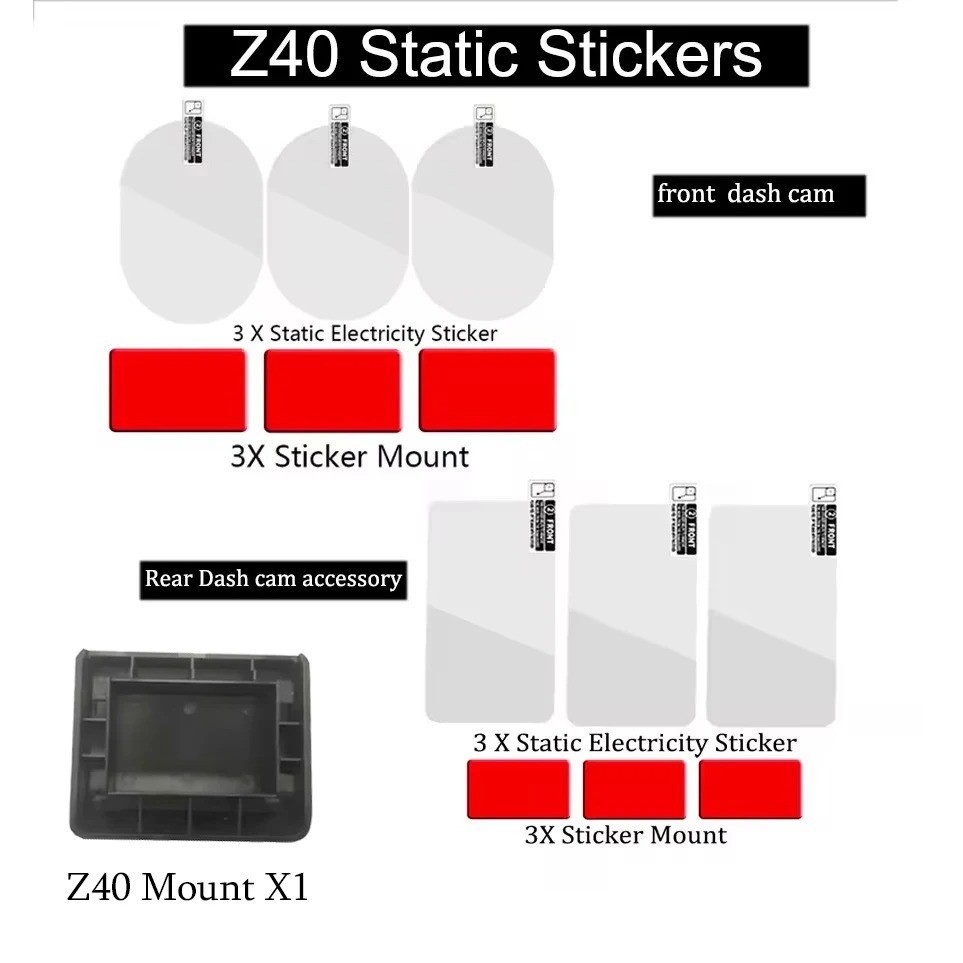 Mounting Kit for DDPAI Z40 Dash Cam 3x Adhesive Sticker Mounts + 3x Static Film