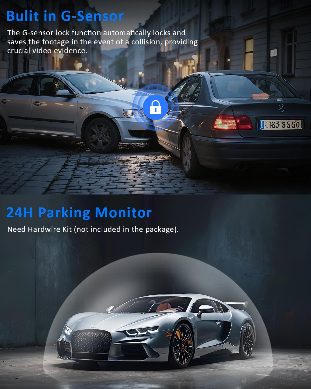 3 Channel 360 Dash Cam Front and Rear and Inside with 32G Card,1080P Dash Cam…