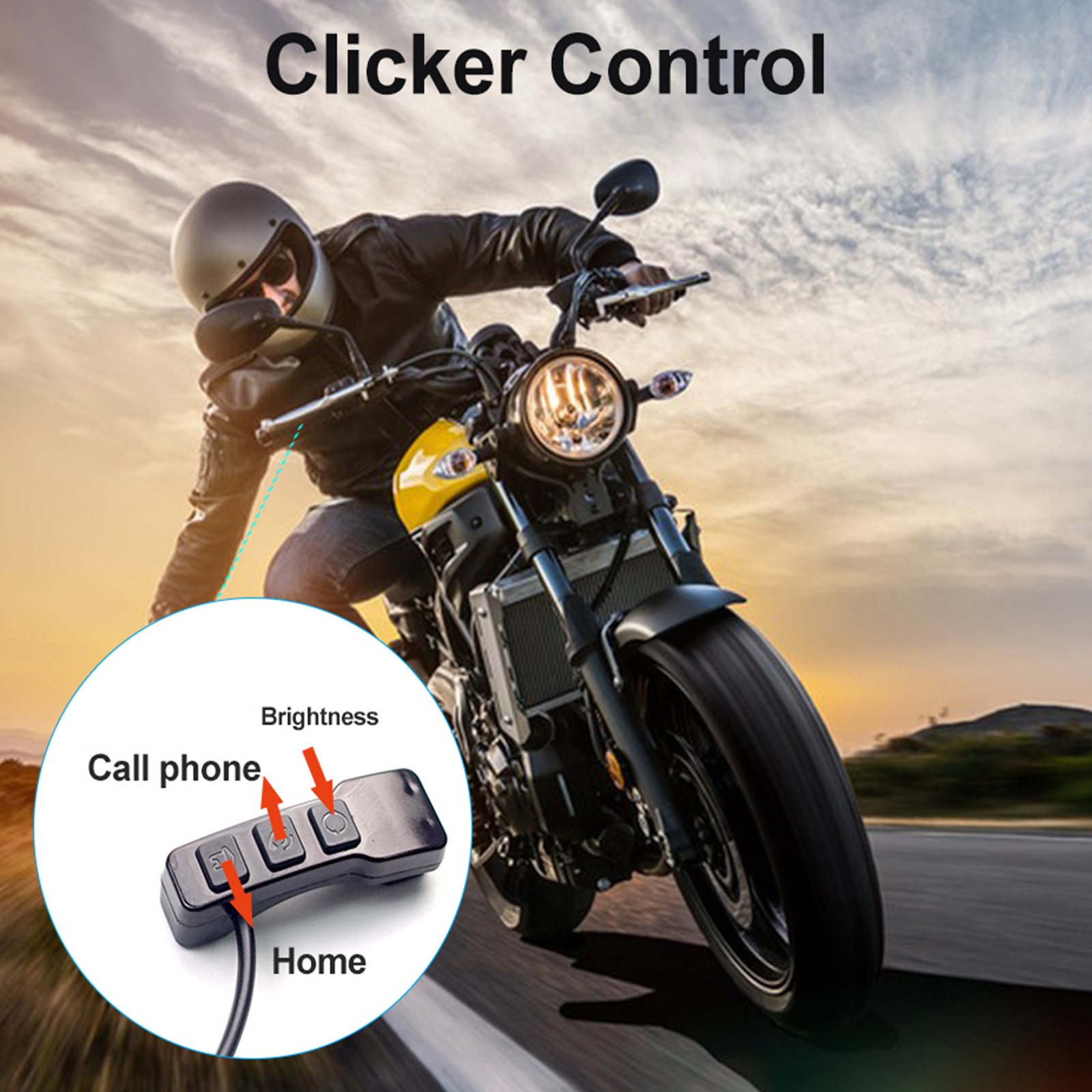5.5″ GPS Motorcycle Navigator Wireless CarPlay Android Auto Touch Screen + TPMS