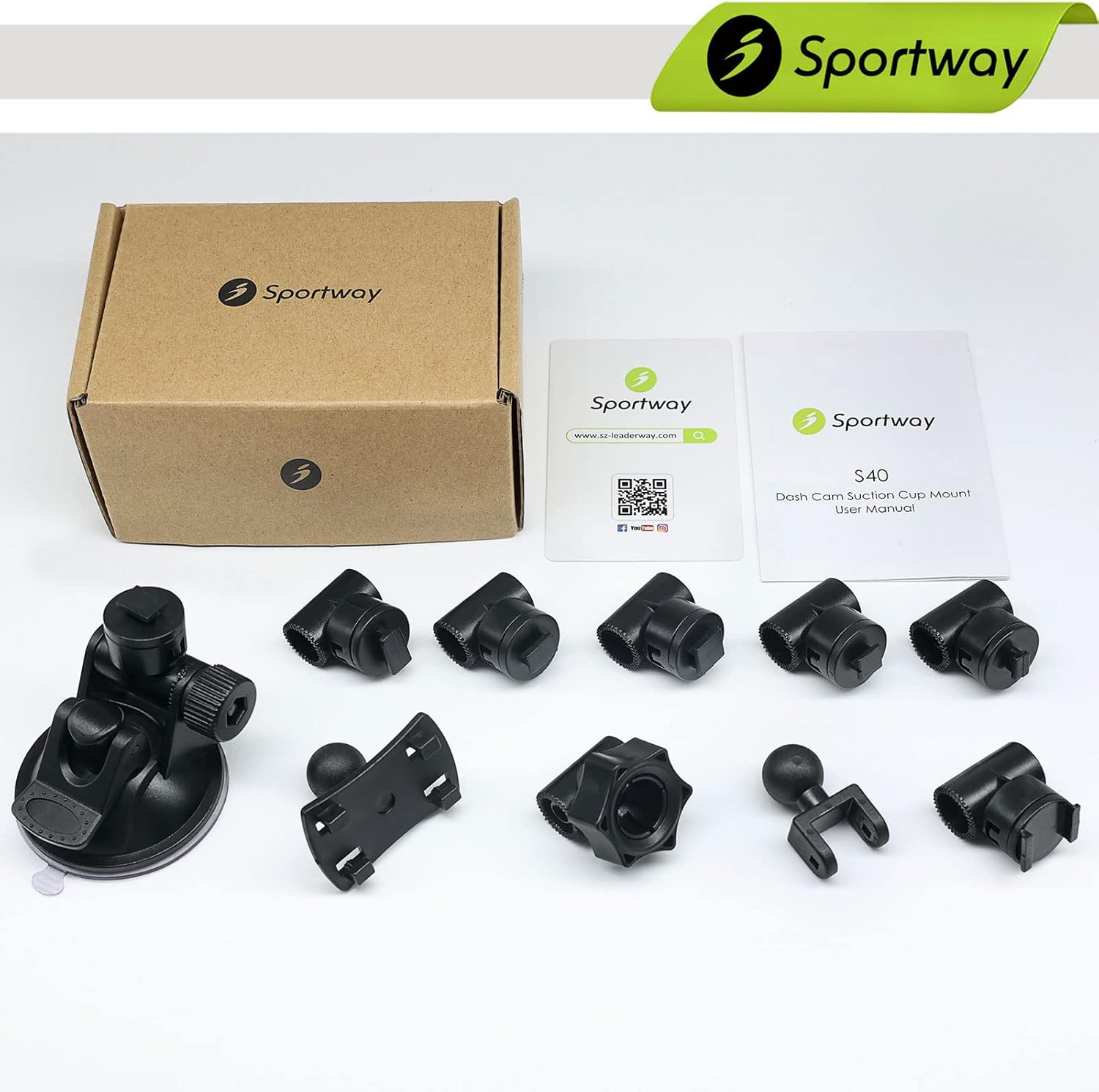 S40 Dash Cam Suction Mount (3rd Gen) with10pcs 360 Rotating Joints Compatible…