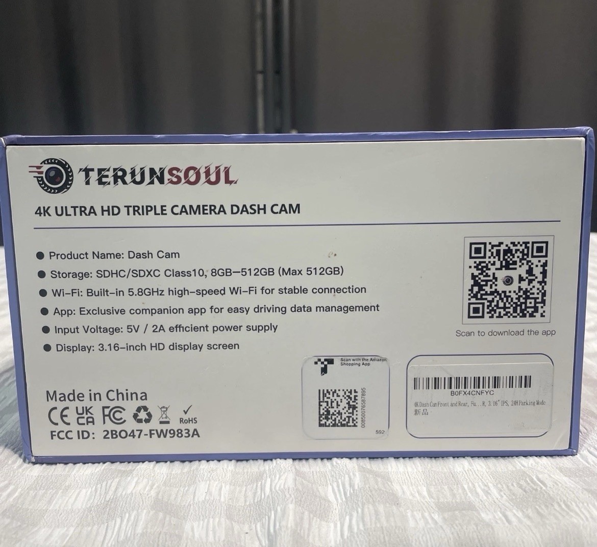 Terunsoul 4K+4K+1080P 3 Channel Dash Cam Front and Rear With Cabin Built in GPS