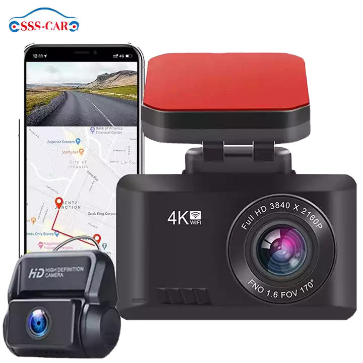 T8 new model 4K 2160P dual lens dash cam with GPS WIFI Full HD 1080p