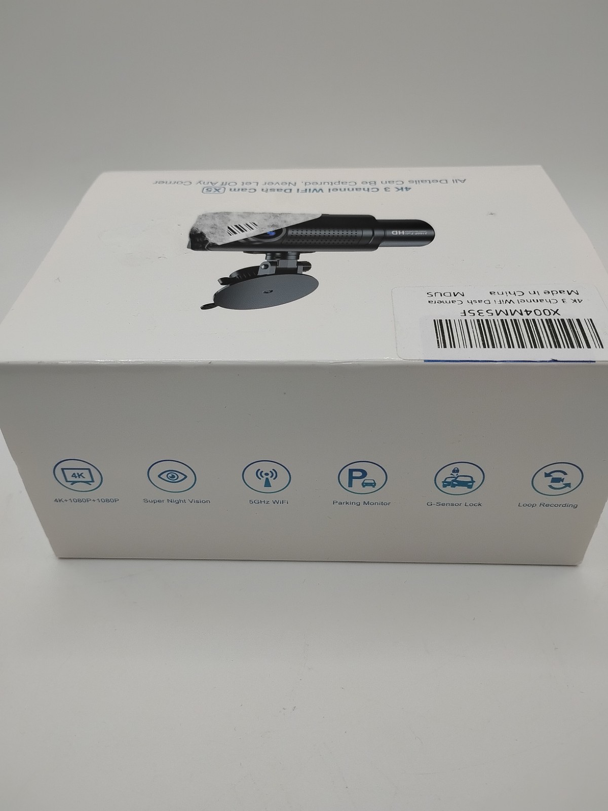 4K+1080P+1080P 5.8GHz WiFi Dash Cam Front and Rear Inside