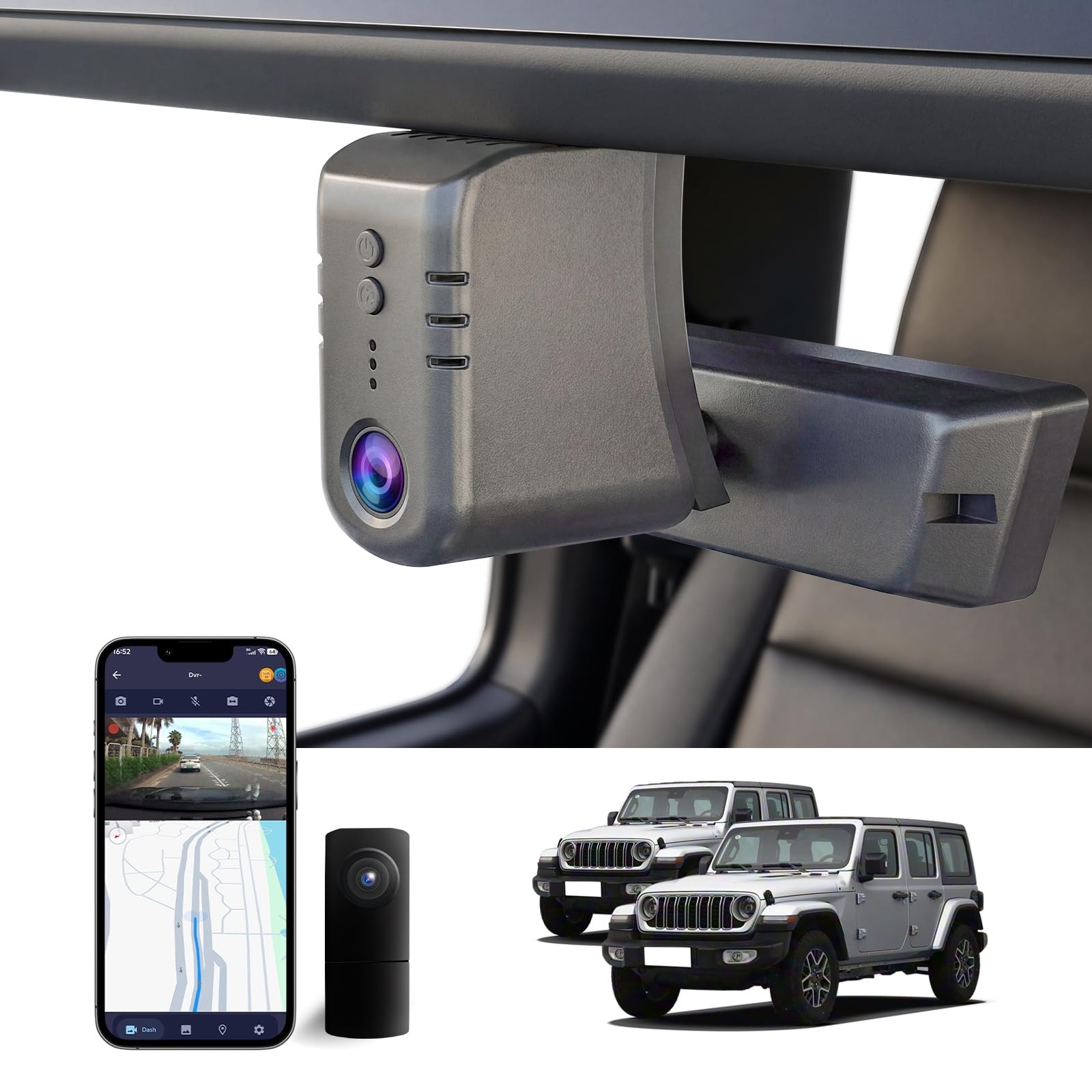 FUVYMYT OEM Style Front 4K & Rear 1080P Dash Cam for Jeep Wrangler, Gladiator…