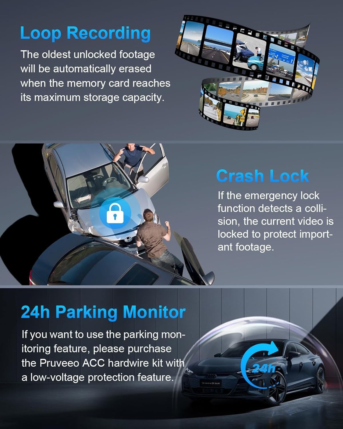 1080P Wireless Dash Cam with 360° Coverage – Built-in GPS & Easy Installation