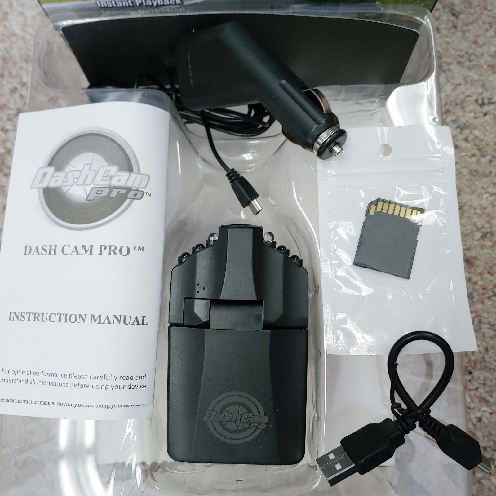 Dash Cam Pro Camera InvenTel As Seen On TV Complete Dash Camera Video-NEW