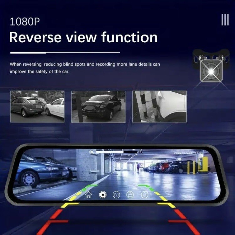 Car Camera for Summer, 1 Count Dashcam for Car Dark Grey Front + Rear with 32GB