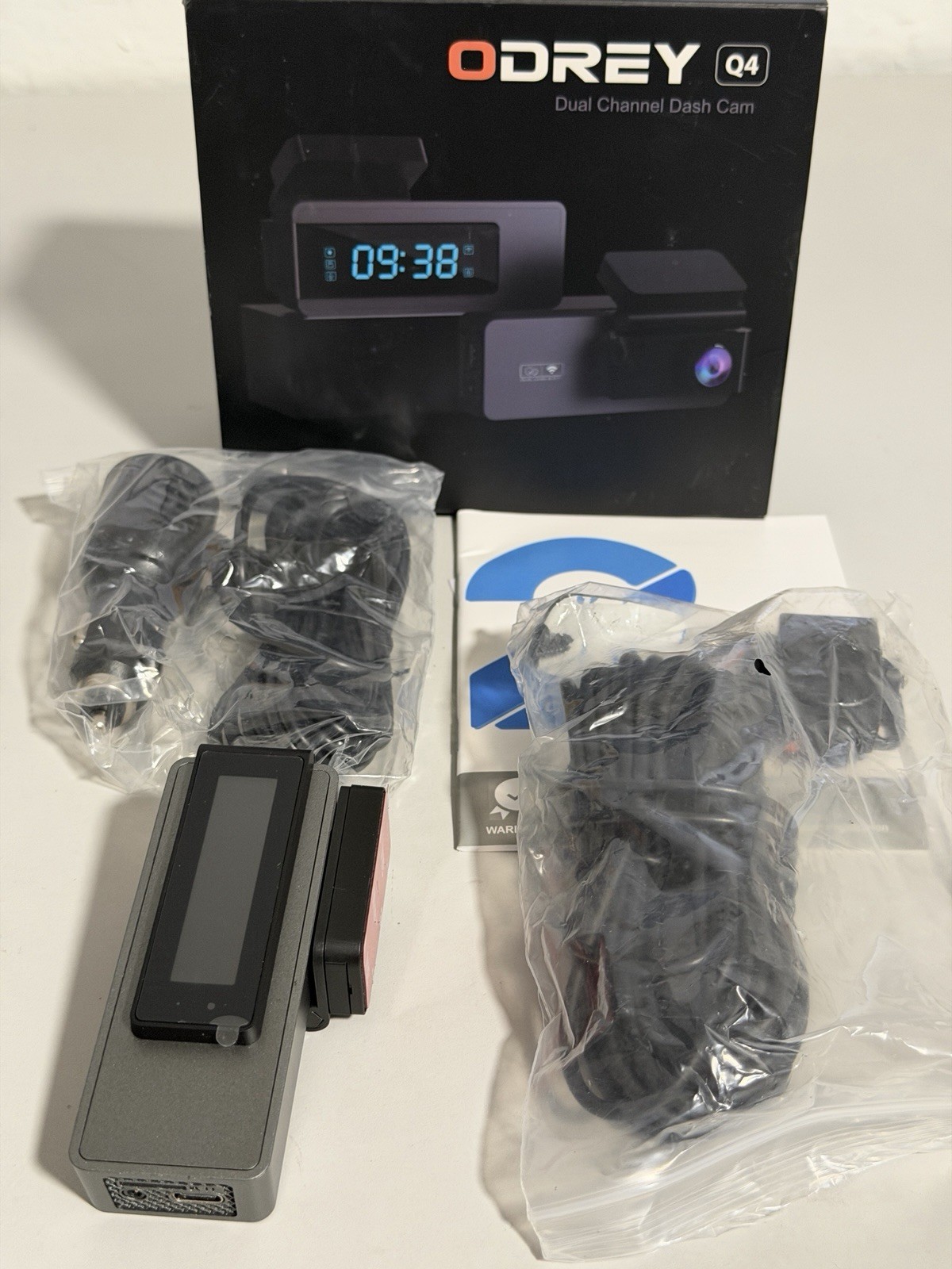 Q4 Dual Dash Camera 4K +1080P: Built-in WiFi & 24 Hour Surveillance Monitor
