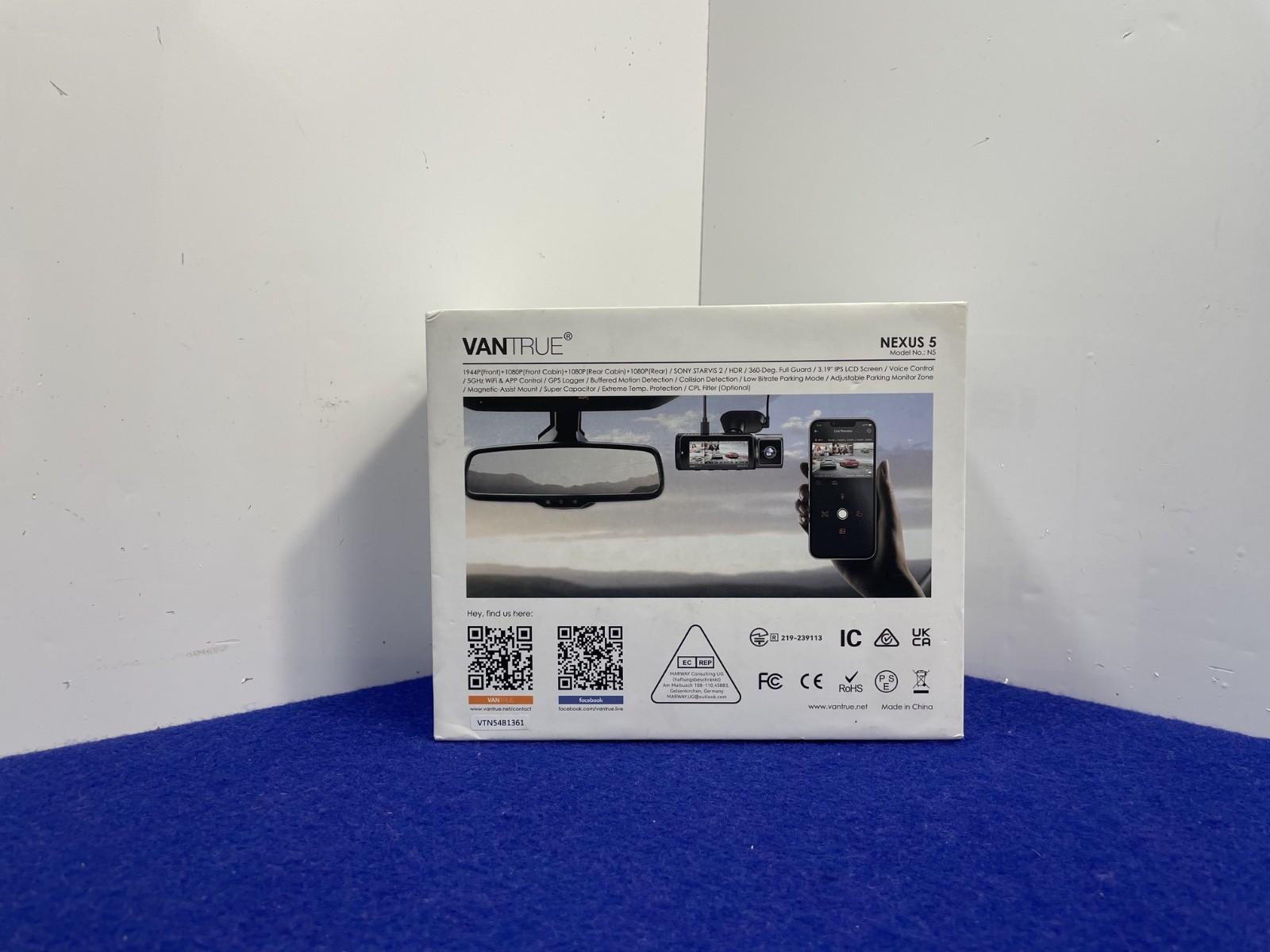 Vantrue Nexus 5 N5 4 Channel Dash Cam With Factory Box And Accessories