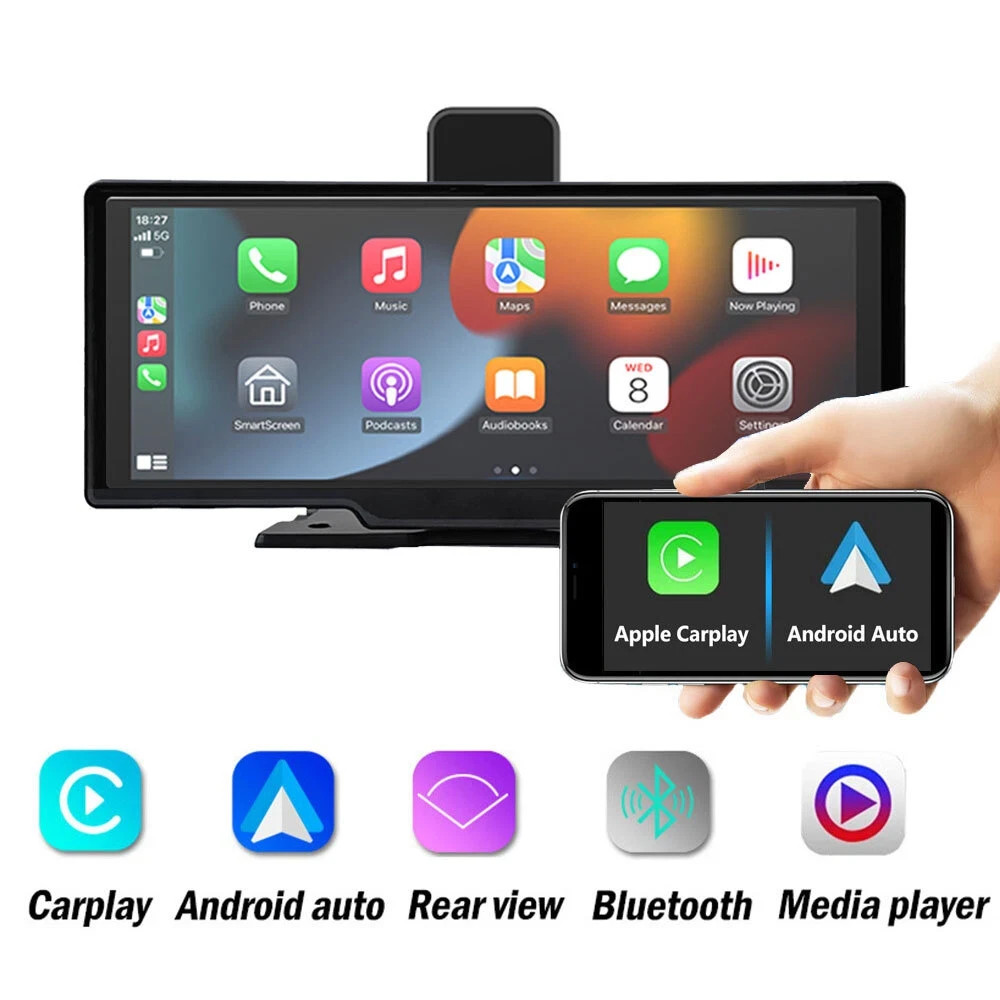 10.26″ Widescreen DVR Android Auto HD Portable Apple Carplay Navigation+Dash Cam