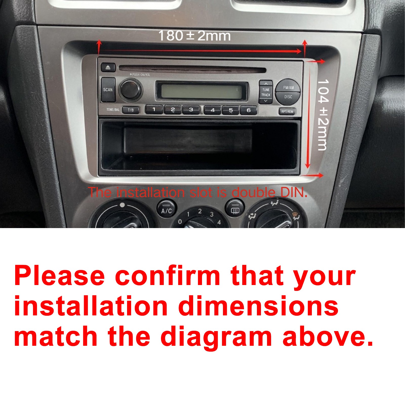 6.2″ 2DIN Car Stereo Apple Carplay Android Auto DVD Bluetooth Radio FM/AM/RDS/TF