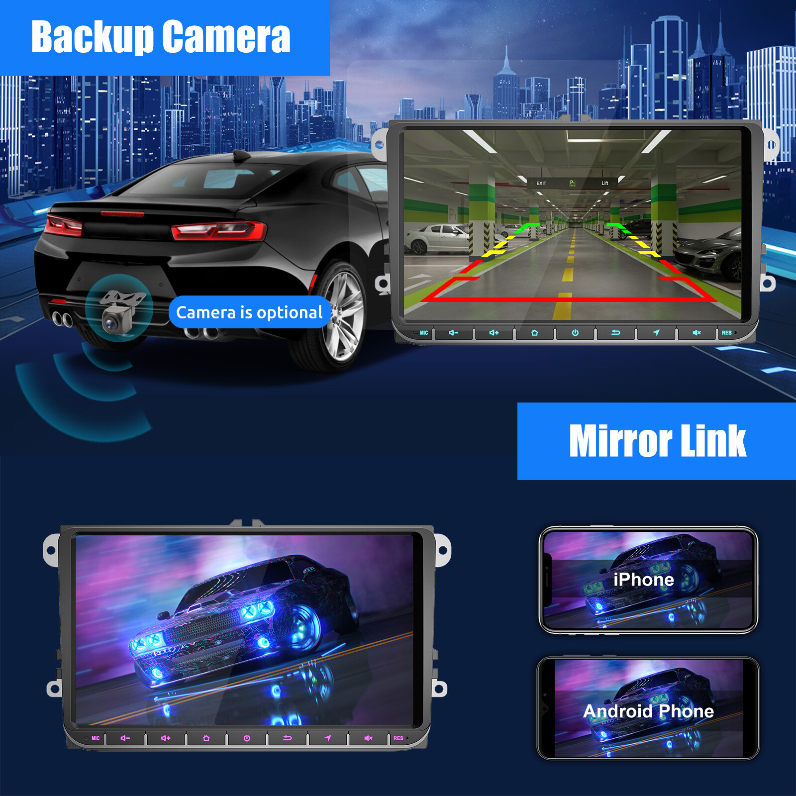 For VW Volkswagen Jetta Passat 9″ Android13 Car Stereo Radio Carplay BT GPS NAVI