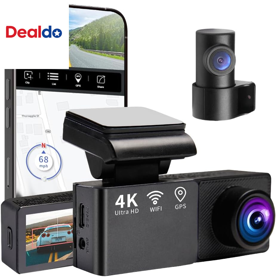 4K Dash Cam Front and Rear Dashcams for Cars, G-Sensor,Built in Wifi with APP, H