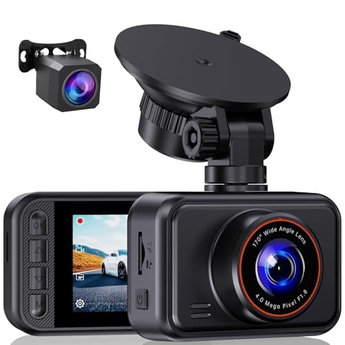 Dash Cam Front and Rear, 2.5K Dual Dash Camera for Cars, 2560P Mini Car Black