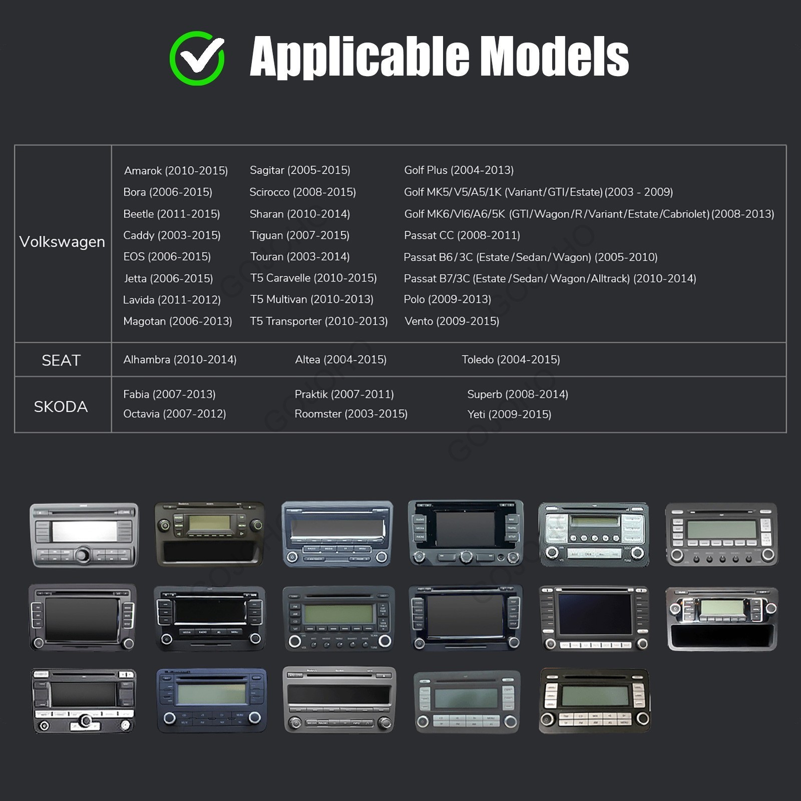 4+64G 7″ Android 14 Car Stereo Radio GPS Carplay For VW Golf MK5 MK6 Caddy Jetta