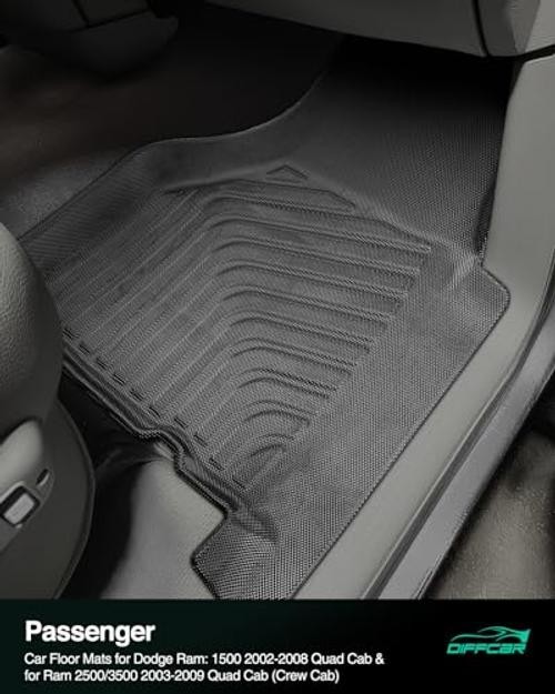 Car Floor Mats for Dodge Ram: 1500 2002-2008 Quad Cab & for Ram 2500/3500 2003