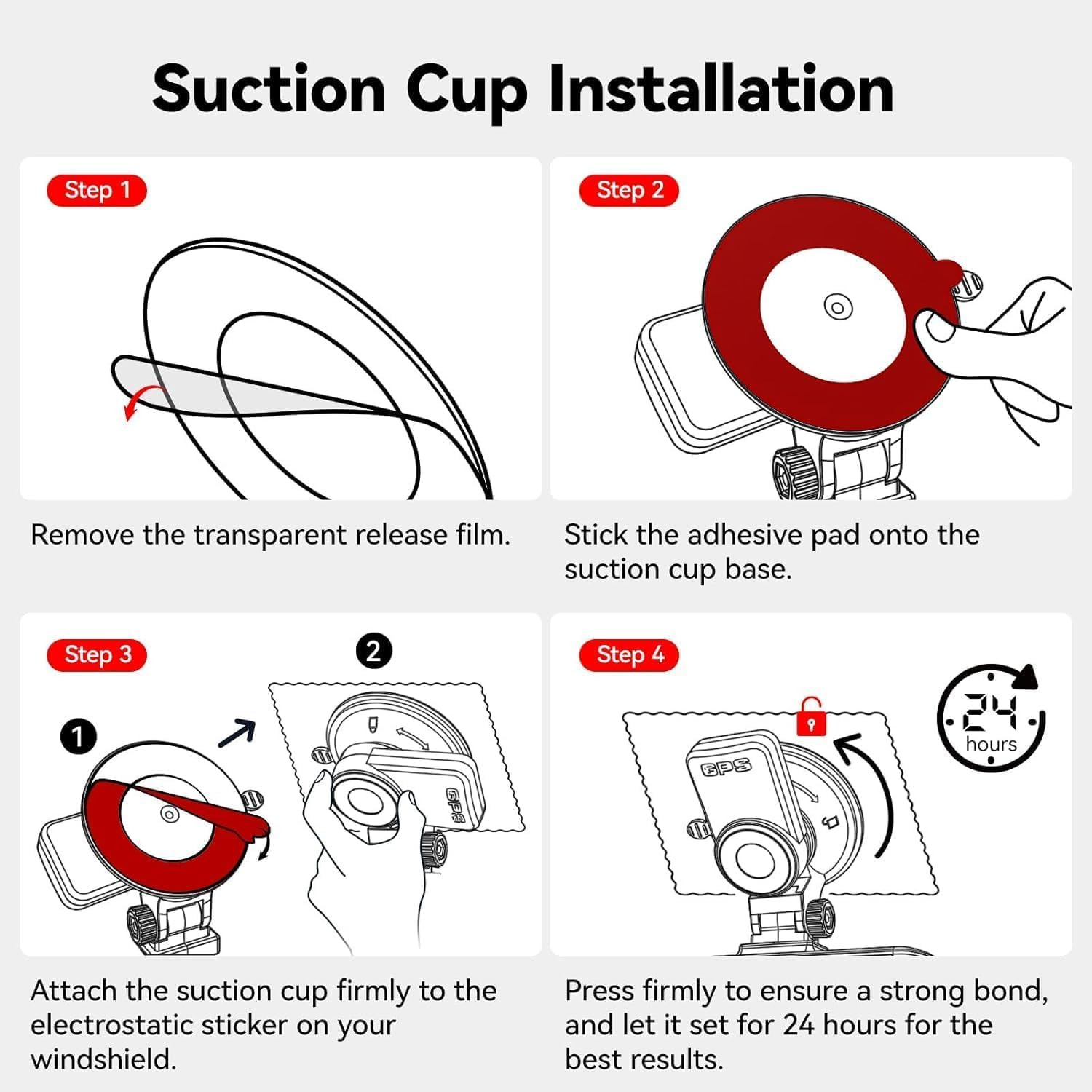 Suction Mount for F7N Series Dash Cam,Built-In GPS Module,Easy Install,180° Rota