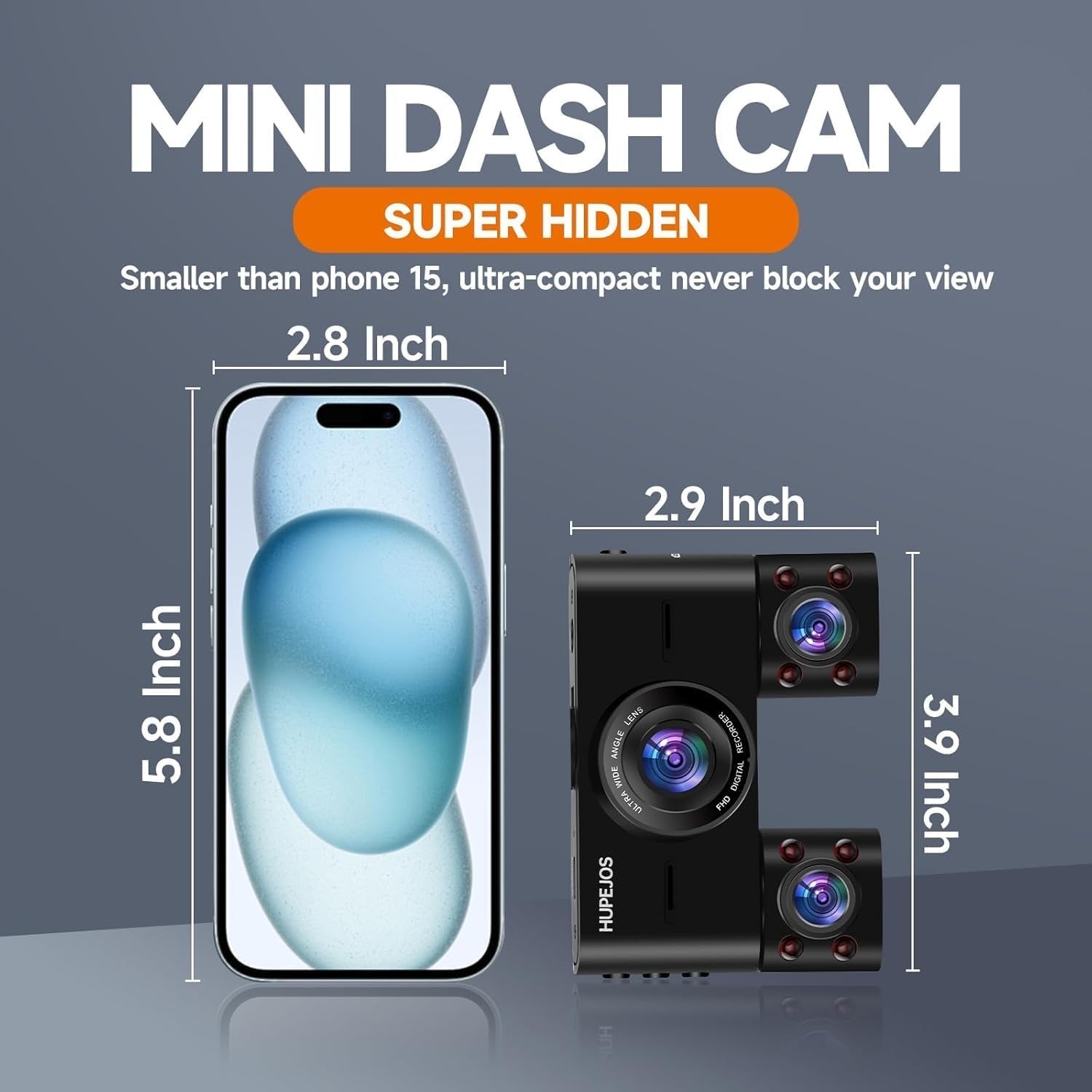 4-Channel Dash Cam Car Interior Exterior FHD Night Vision Wi-Fi 64GB