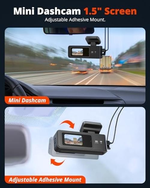 Wireless Dash Cam Front and Rear 2K, WiFi APP Dash Camera E2PRO DUAL DASHCAM