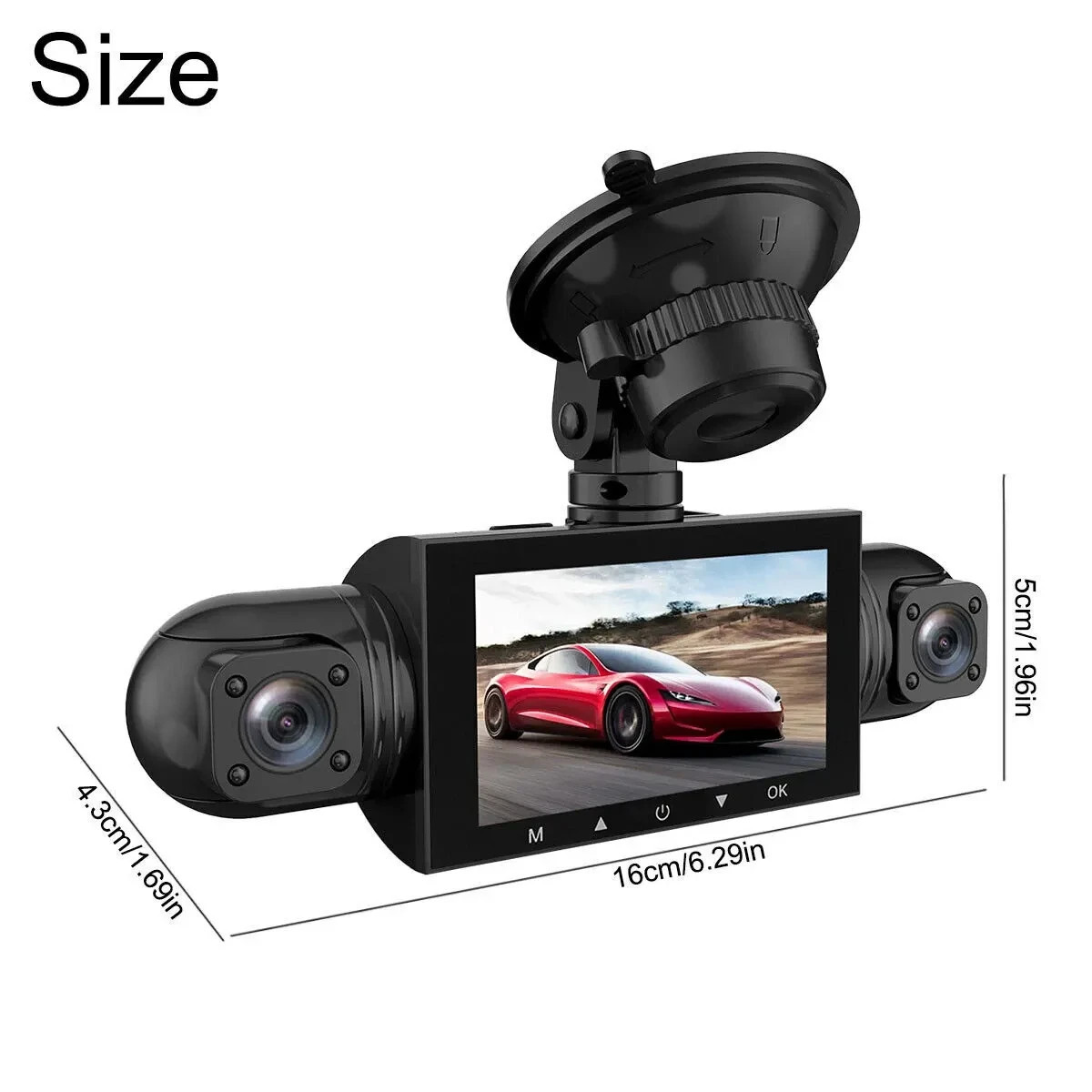 1080P Car Dash Cam 4 Channel Driving Camera Front+Left+Right+ Rear Night Vision