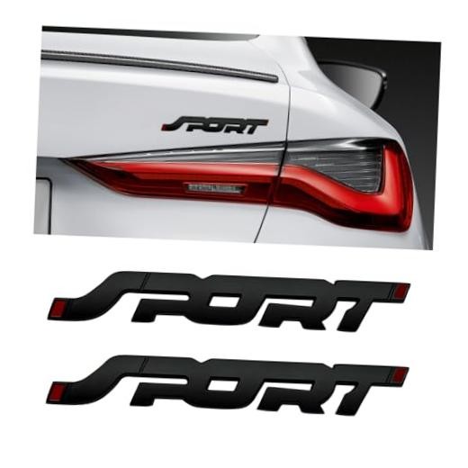 2 PCS Metal Car Sport Sticker, 3D Raised Car Fender Badge Front & Rear Black