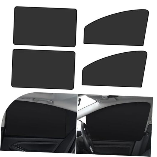 4 PCS Car Full Blackout Design Side Window Sun Visor, 24.41″ x 18.9″ x 12.99″