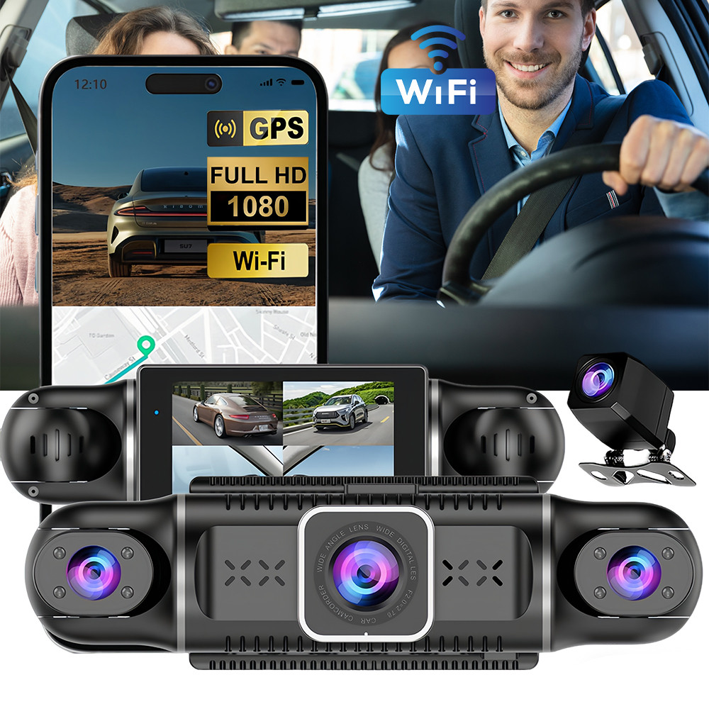 4K 3″IN Dash Cam Car Front Rear Left Right Four Dash Camera Night Vision IPS US