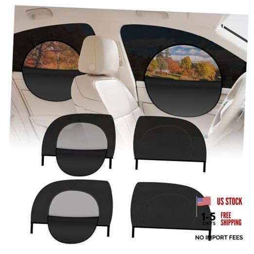 4PCS Upgraded Car Window Shades with Zipper,Mesh Breathable Car Window Covers