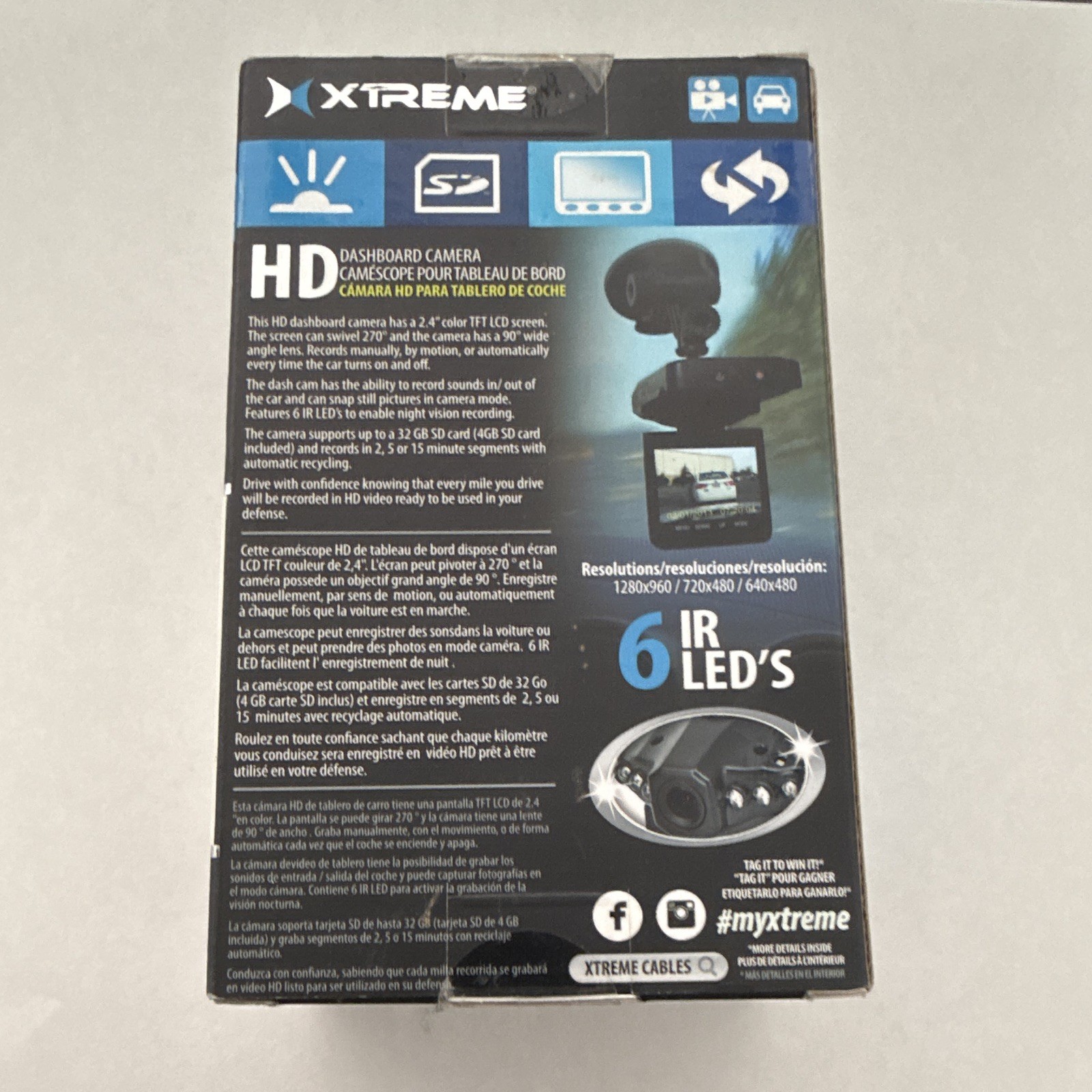 Extreme HD Dashboard Camera Record Sounds- 2.4″ Color LED Screen NIB Dash Cam
