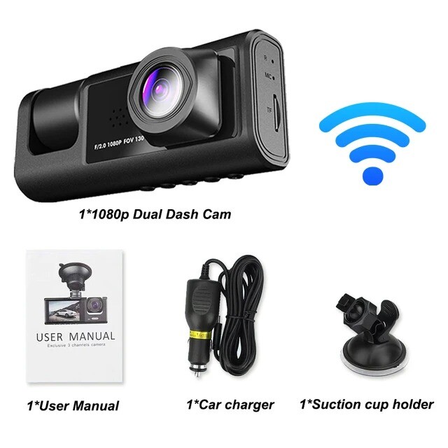 Front Inside Dash Camera for Cars DVR WIFI Vehicle Video Recorder Accessories..