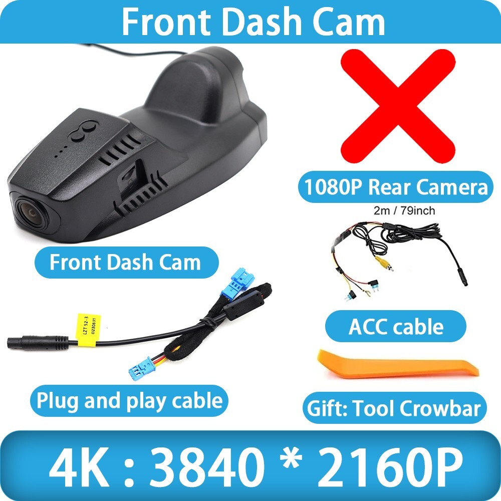 Plug and Play 4K 2160P Wifi DVR Dash Cam Camera For Ford Kuga Escape 2013-2019+