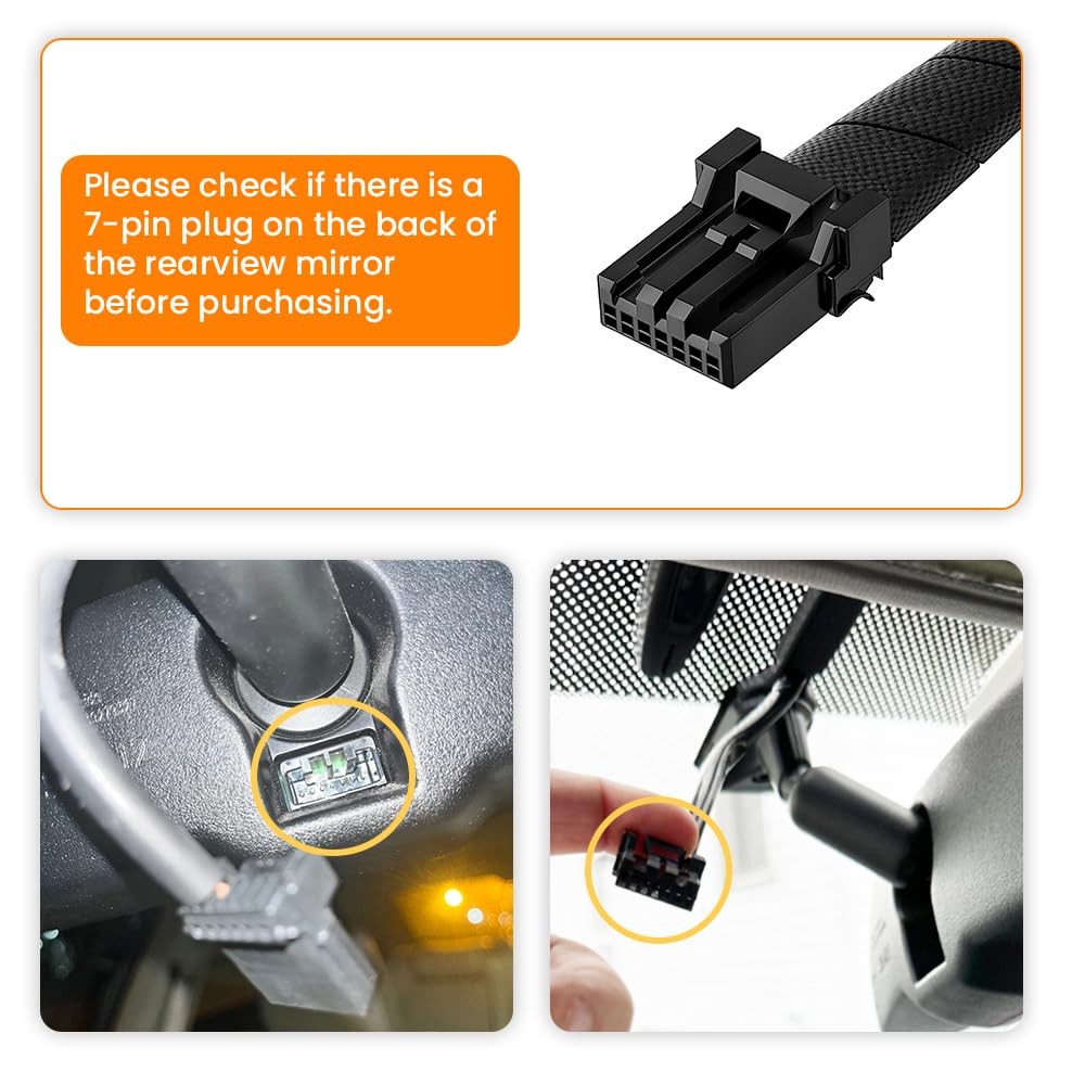 Dash Power Adapter (7-Pin) for Honda and Acura, Connects to Rearview Mirror, …