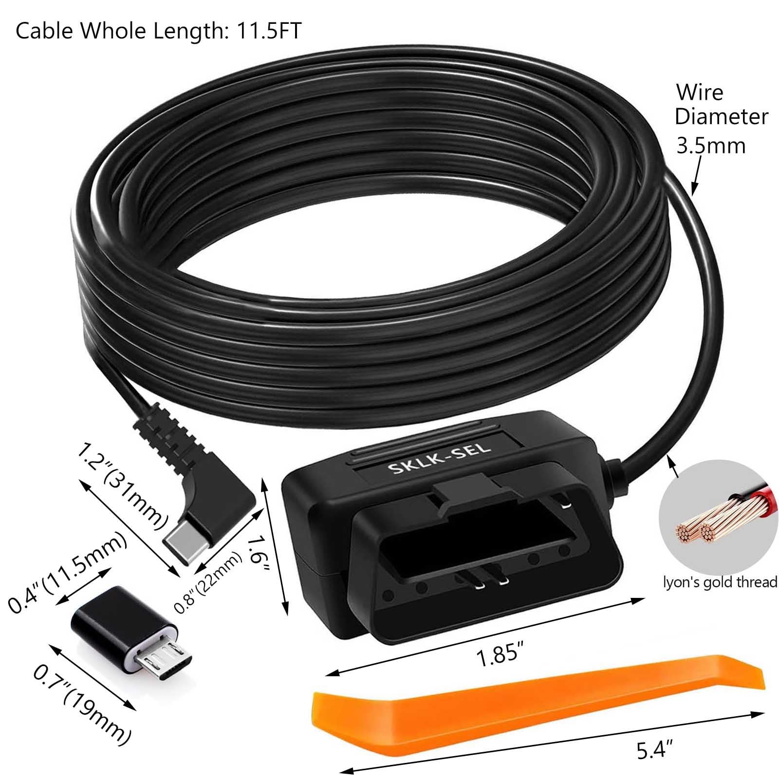 Dash Cam OBD Hardwire Kit Dash Camera USB Type C Hardwire Kit with OBD Power …