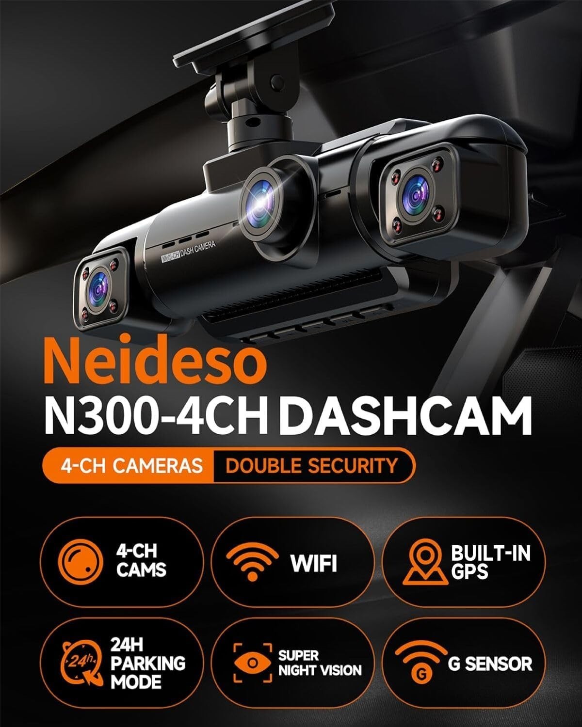 Mejor Camara De Seguridad FHD 1080P Para Carros De 360° Cámara De 4 Canales