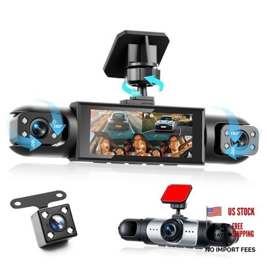 4 Channel 360° Dash Camera Front and Rear Inside Left Right Dash Cam 3.16 Inch