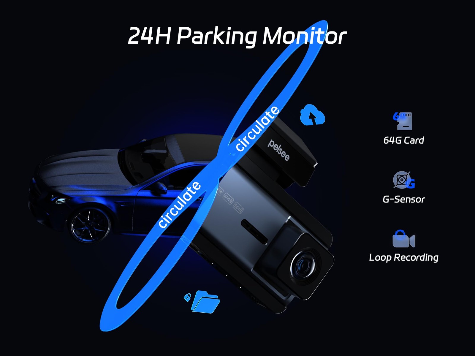 Camara Dual Para Auto Frontal Y Trasera Con Control De Voz De Lujo Pro