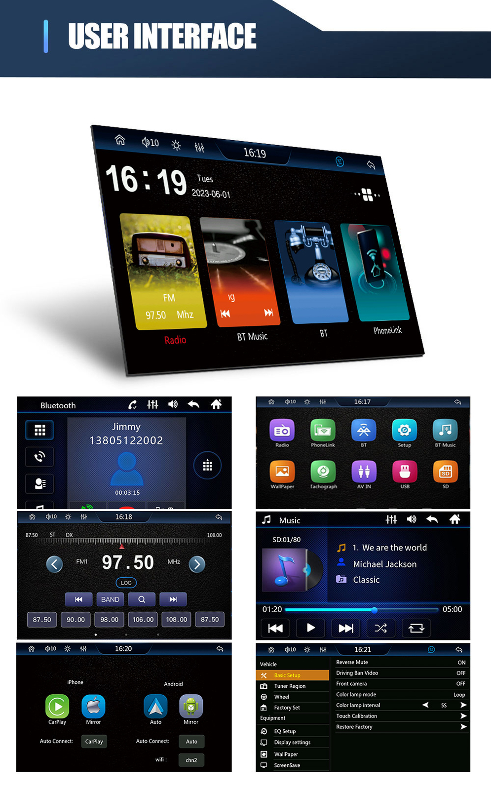 7″ Double 2 DIN Android Auto Car Stereo Radio Wireless CarPlay USB BT with Cam