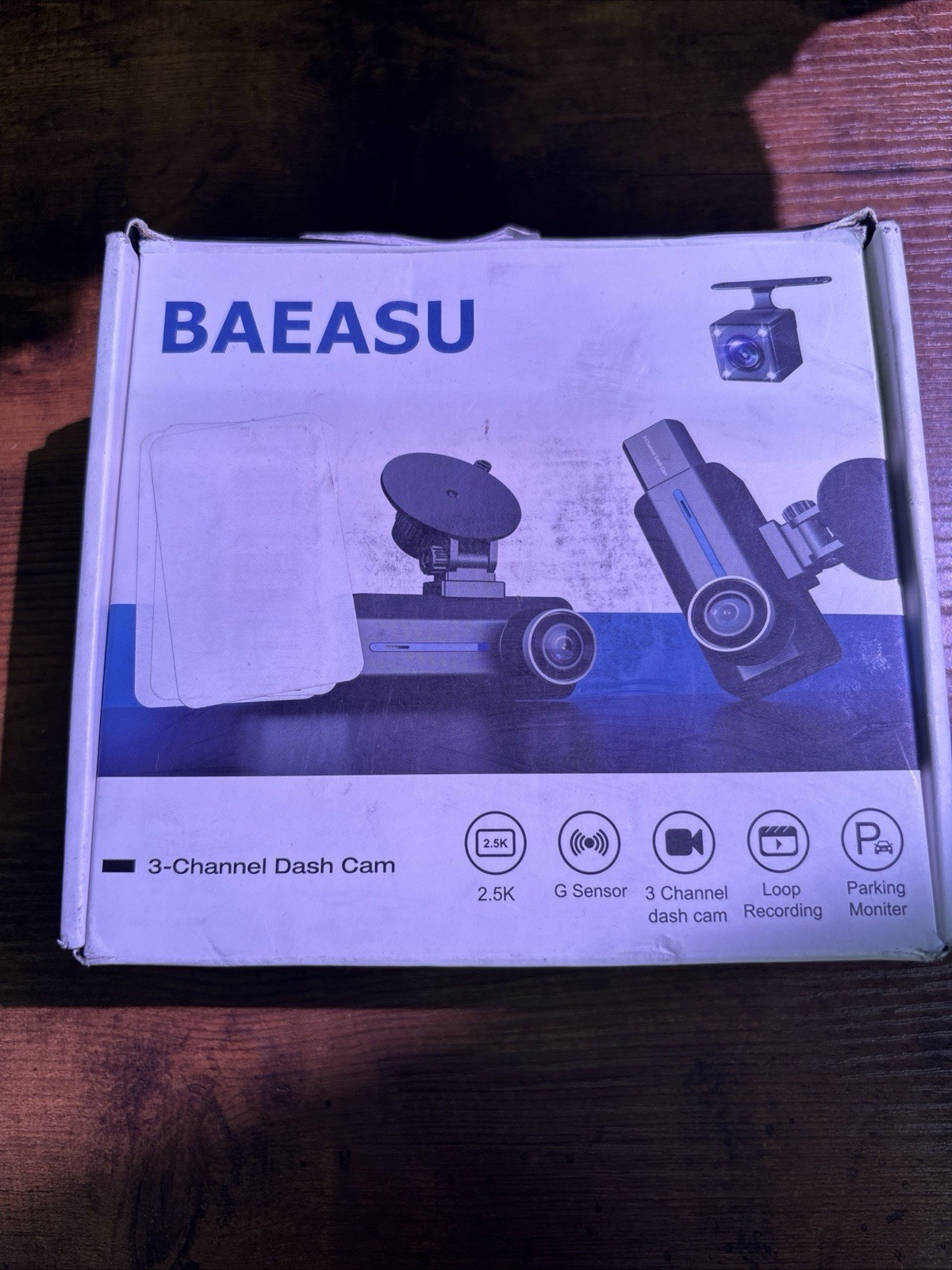 Dash Camera Baeasu Blue G Sensor Night Vision Loop Recording 3-Channel (449