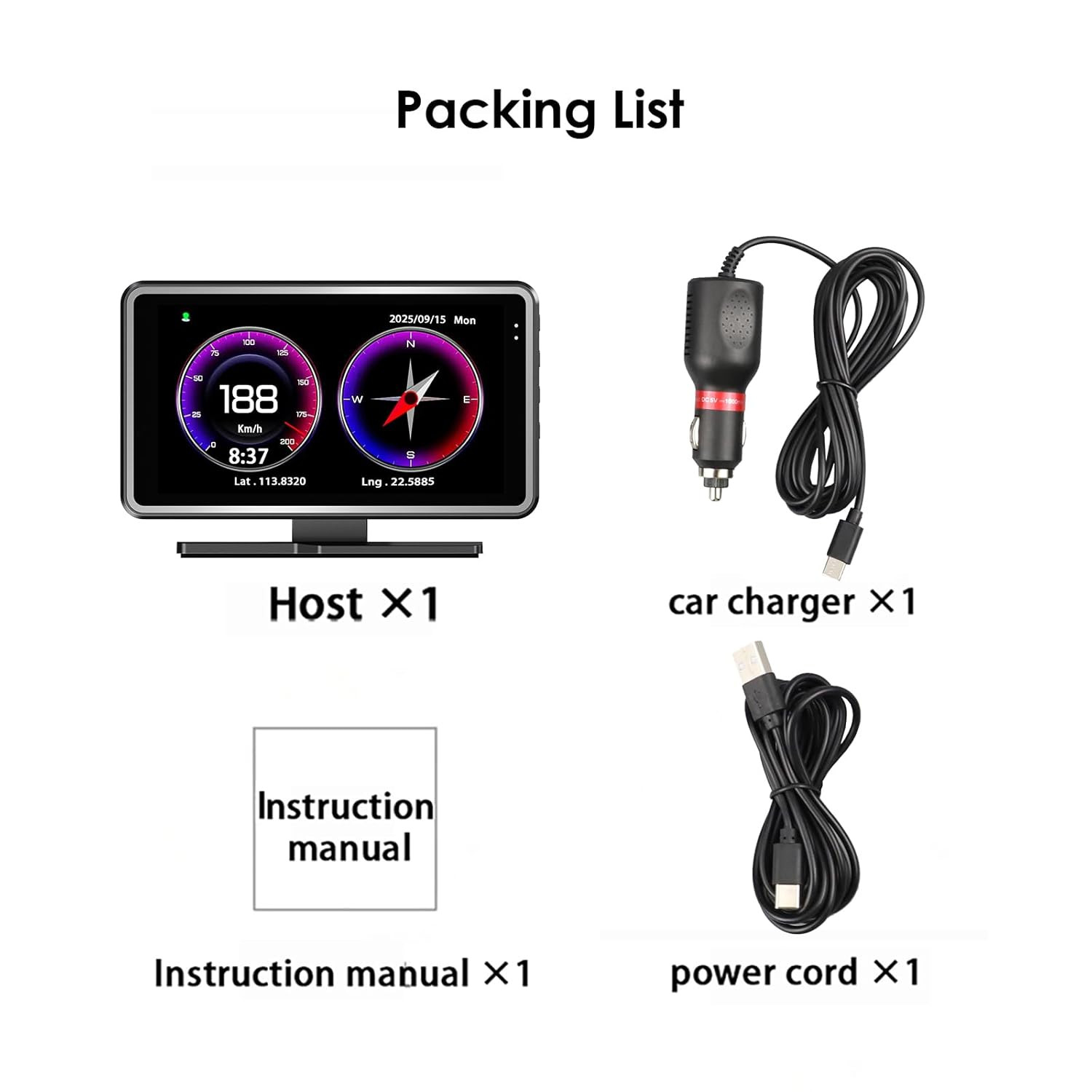New Universal Car HUD DVR & Driving Speed Display 2 in 1, Digital Speedometer Co