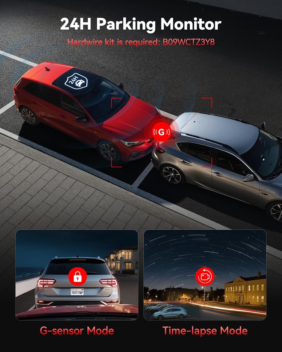 4K Dash Cam Front Rear, STARVIS 2 Sensor, Free Card Included, 5.8GHz WiFi-20MB/s