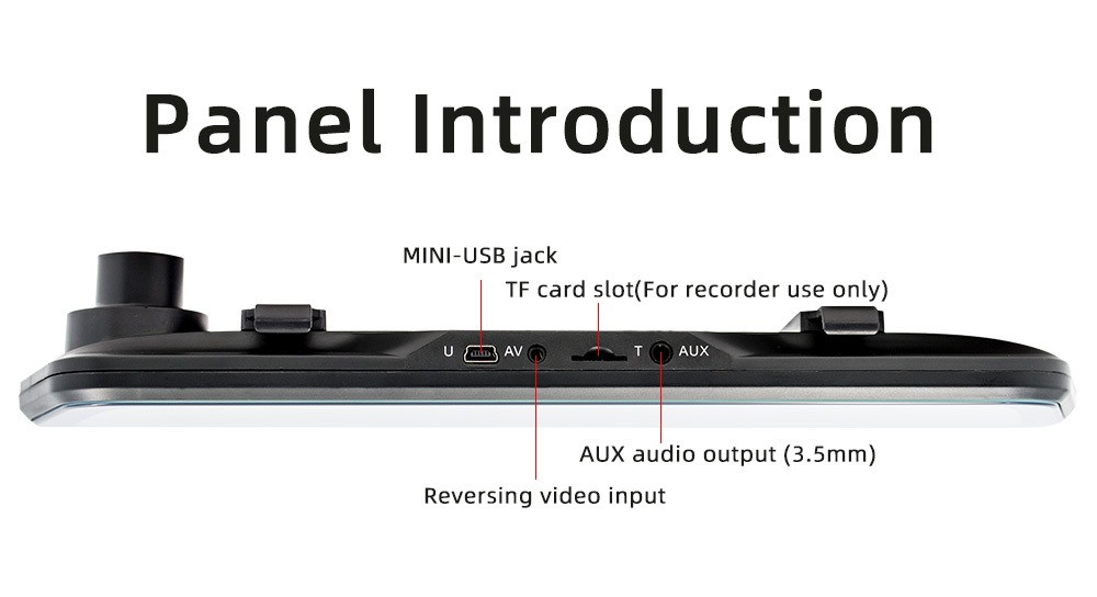 Apple CarPlay Car Rearview Mirror DVR Driving Recorder 9.36in AUX/BT/FM/TF Cam